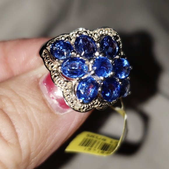 Sz 6, Kyanite & Diamond Ring, 925 Silver, TGW 4.19 carats, NWT - Picture 9 of 11